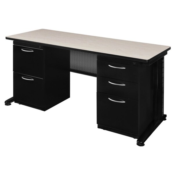 Fusion Fusion Double Pedestal Desks, 30 D X 29 H, 72 W X Wood, Metal MDP7230PL - main